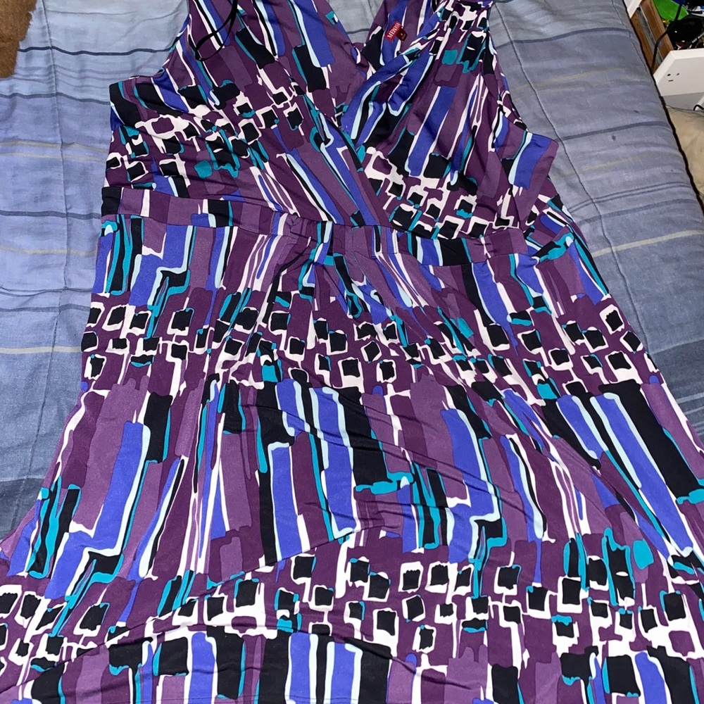 GEOMETRIC MERONA MIDI DRESS IN 4X